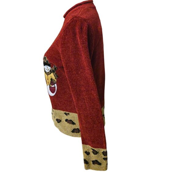 VTG Chadwick's Small 100% Acrylic Holiday Chenille Leopard Ugly Snowman - Picture 3 of 7